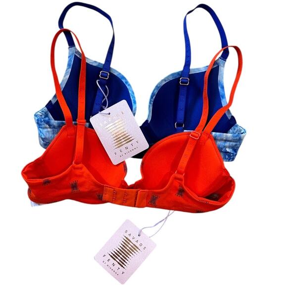 NWT Savage X Fenty Microfiber Push-up & Cotton T-Shirt Bra 30B Bundle - Picture 4 of 4